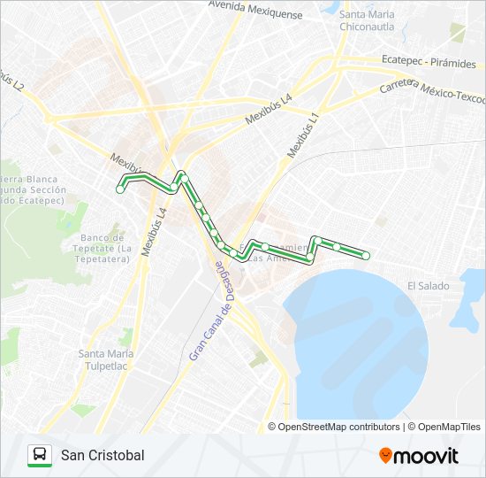 Mapa de SAN CRISTOBAL - LAS AMÉRICAS de autobús