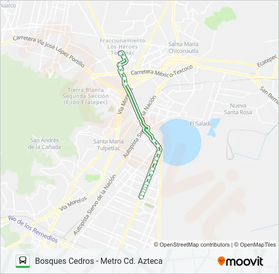 BOSQUES CEDROS - METRO CD. AZTECA Bus Line Map