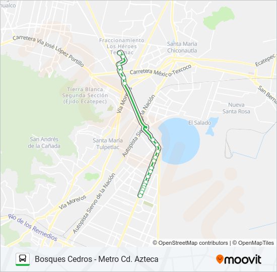 BOSQUES CEDROS - METRO CD. AZTECA bus Line Map