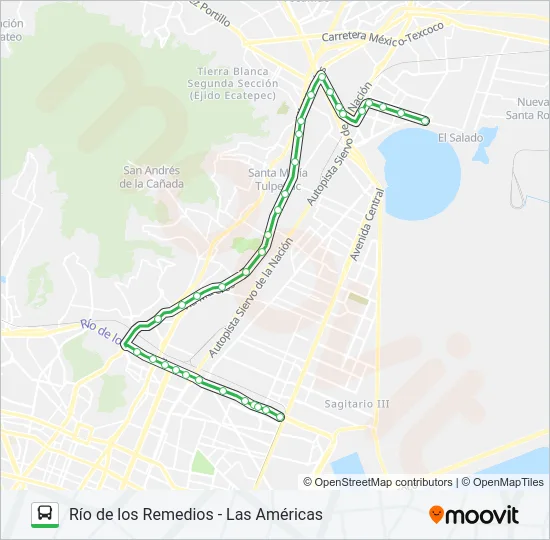 RÍO DE LOS REMEDIOS - LAS AMÉRICAS Bus Line Map