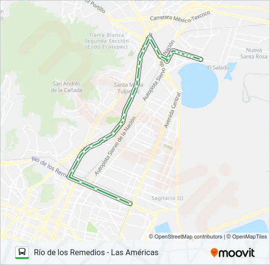 RÍO DE LOS REMEDIOS - LAS AMÉRICAS Bus Line Map
