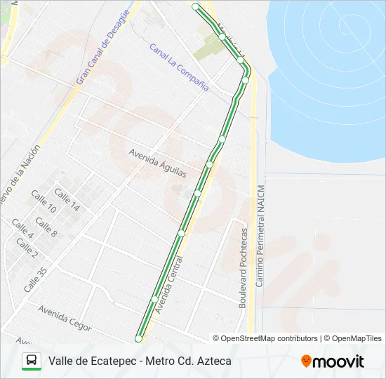VALLE DE ECATEPEC - METRO CD. AZTECA Bus Line Map