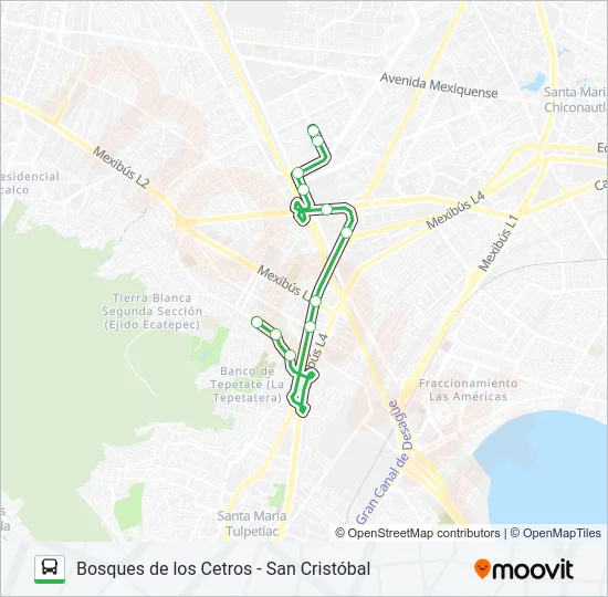 BOSQUES DE LOS CETROS - SAN CRISTÓBAL Bus Line Map