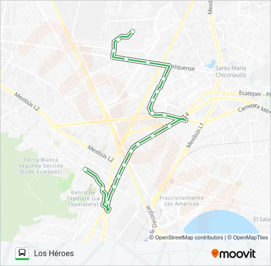 LOS HÉROES - PALACIO CENTRO SAN CRISTÓBAL Bus Line Map