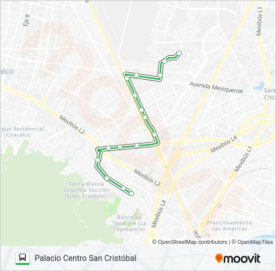LOS HÉROES - PALACIO CENTRO SAN CRISTÓBAL Bus Line Map