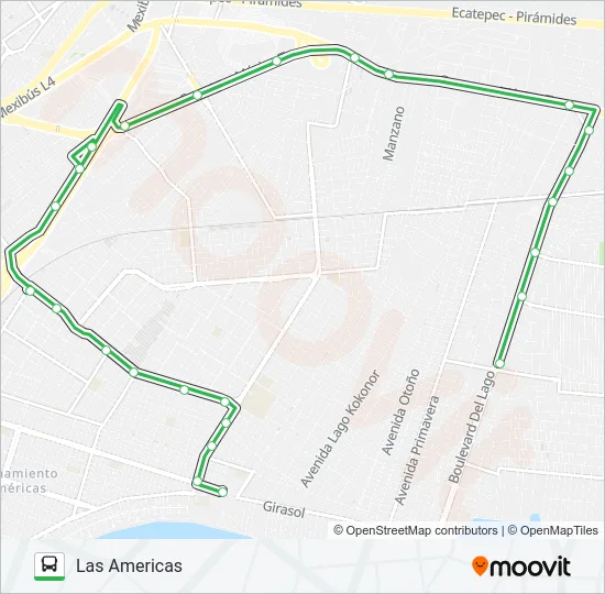 LAS AMERICAS - TERRANOVA Bus Line Map