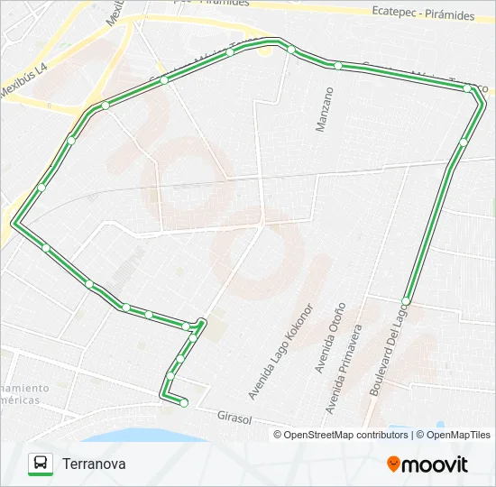 LAS AMERICAS - TERRANOVA Bus Line Map