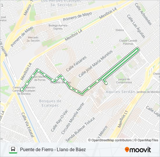 PUENTE DE FIERRO - LLANO DE BÁEZ bus Line Map