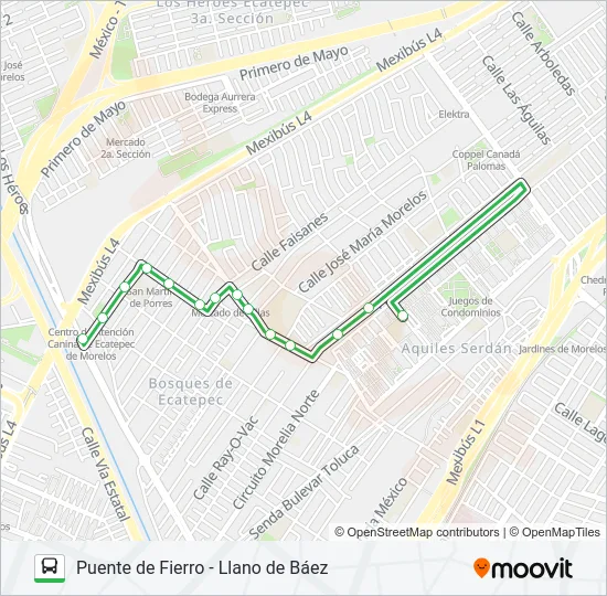PUENTE DE FIERRO - LLANO DE BÁEZ Bus Line Map
