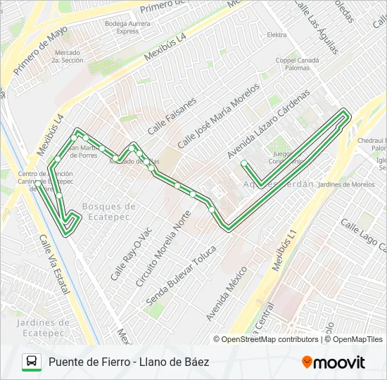 PUENTE DE FIERRO - LLANO DE BÁEZ Bus Line Map