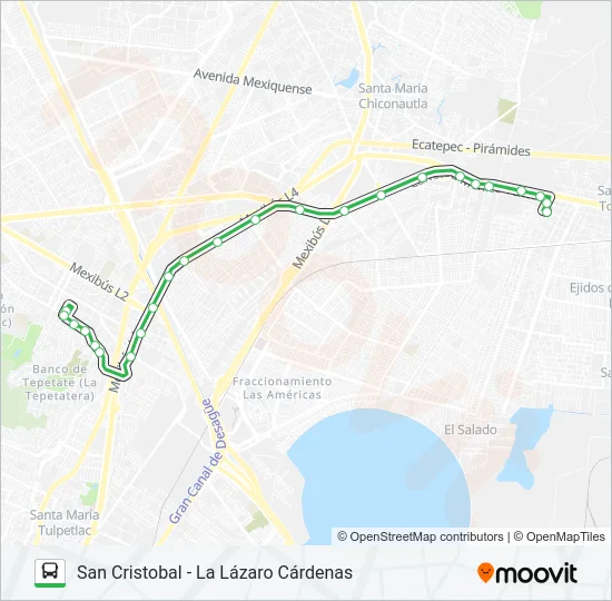 SAN CRISTOBAL - LA LÁZARO CÁRDENAS Bus Line Map