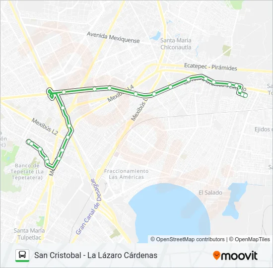 SAN CRISTOBAL - LA LÁZARO CÁRDENAS Bus Line Map