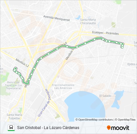 SAN CRISTOBAL - LA LÁZARO CÁRDENAS bus Line Map