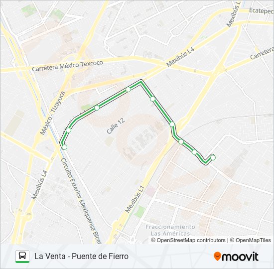 LA VENTA - PUENTE DE FIERRO bus Line Map