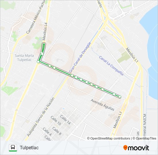 TULPETLAC - UNITEC ECATEPEC bus Line Map