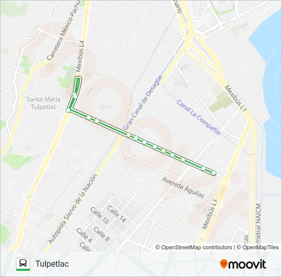 TULPETLAC - UNITEC ECATEPEC Bus Line Map
