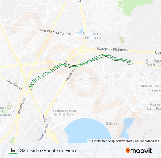Mapa de SAN ISIDRO -PUENTE DE FIERRO de autobús