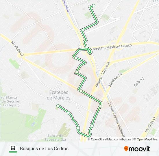 BOSQUES CETROS - SAN CRISTOBAL Bus Line Map