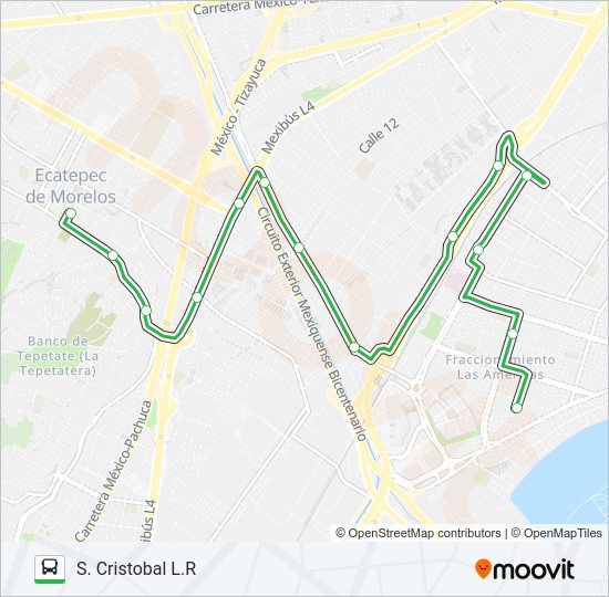 Mapa de LAS AMÉRICAS - S. CRISTOBAL L.R de autobús
