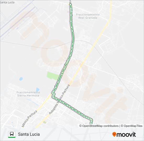 Mapa de SAN PABLO TECALCO - SANTA LUCIA de autobús