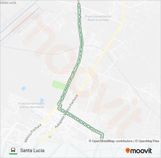 SAN PABLO TECALCO - SANTA LUCIA Bus Line Map