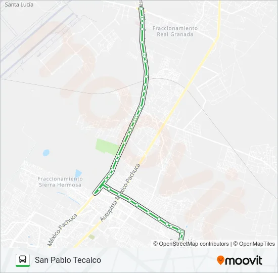 SAN PABLO TECALCO - SANTA LUCIA Bus Line Map