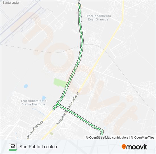 SAN PABLO TECALCO - SANTA LUCIA bus Line Map
