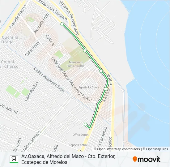AV.OAXACA, ALFREDO DEL MAZO - CTO. EXTERIOR, ECATEPEC DE MORELOS Bus Line Map