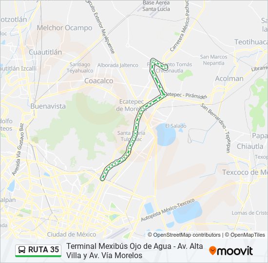 Mapa de RUTA 35 de autobús