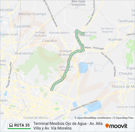Mapa de RUTA 35 de autobús