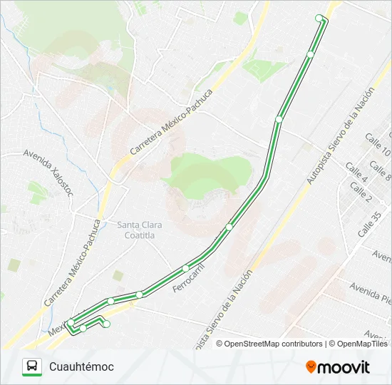 CUAUHTÉMOC - LA COSTEÑA Bus Line Map