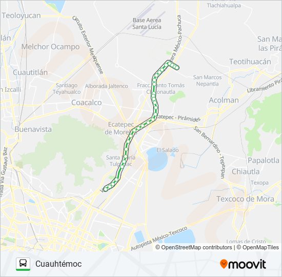 Mapa de CUAUHTÉMOC - SAN MARTÍN de autobús