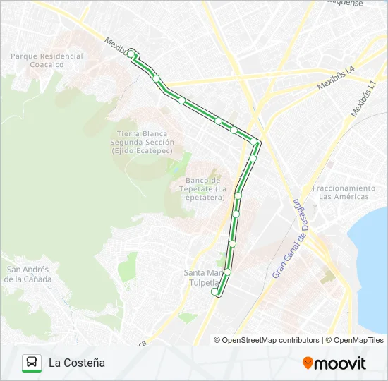 VILLA FLORES - LA COSTEÑA Bus Line Map