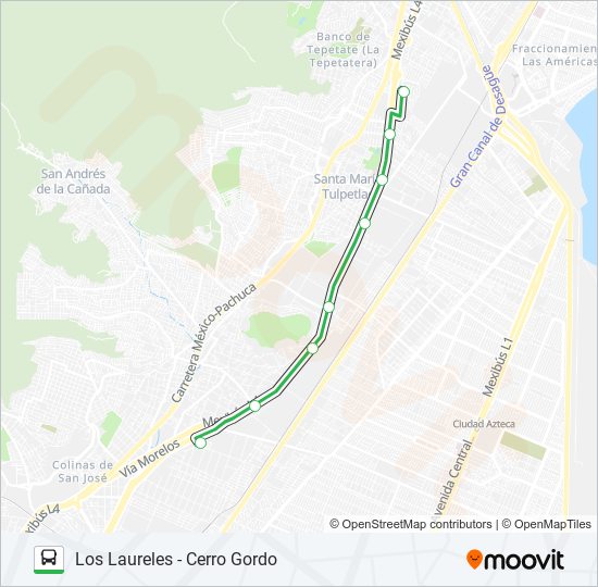 Mapa de LOS LAURELES - CERRO GORDO de autobús