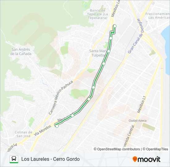 LOS LAURELES - CERRO GORDO Bus Line Map