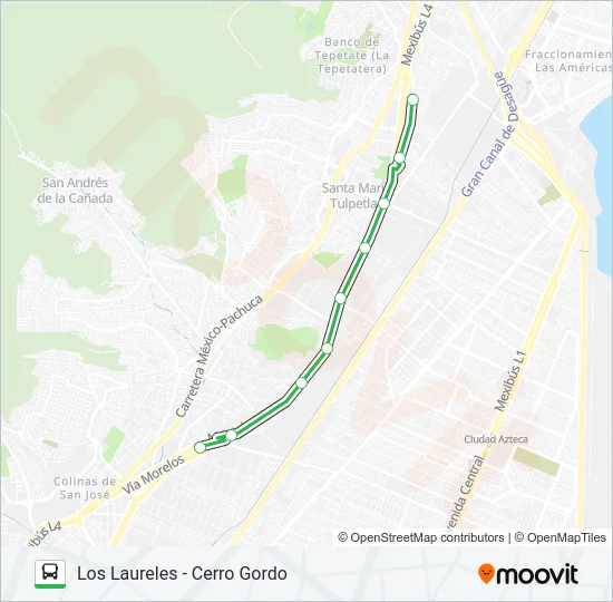 LOS LAURELES - CERRO GORDO Bus Line Map