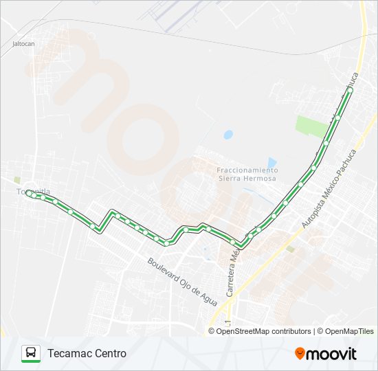 Mapa de TONANITLA - TECAMAC CENTRO de autobús