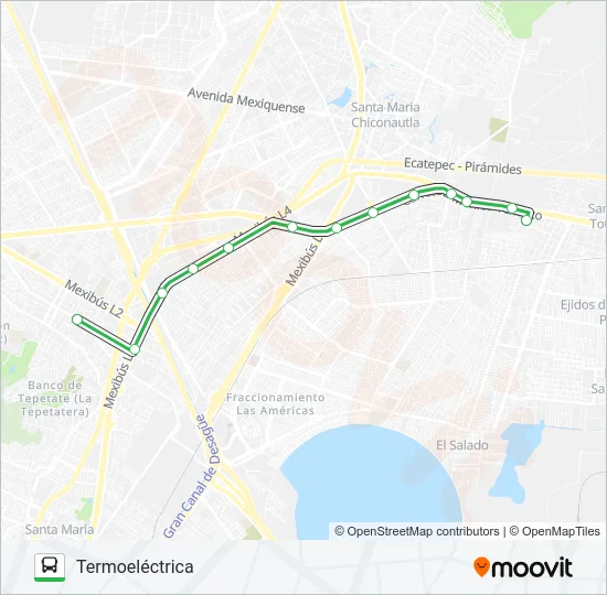 SAN CRISTOBAL - TERMOELÉCTRICA Bus Line Map