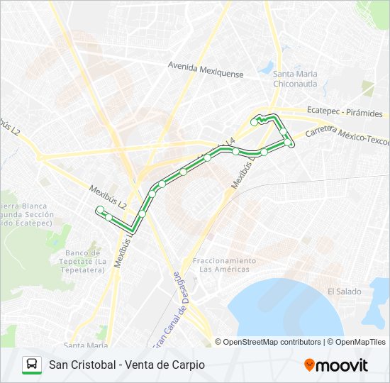Mapa de SAN CRISTOBAL - VENTA DE CARPIO de autobús