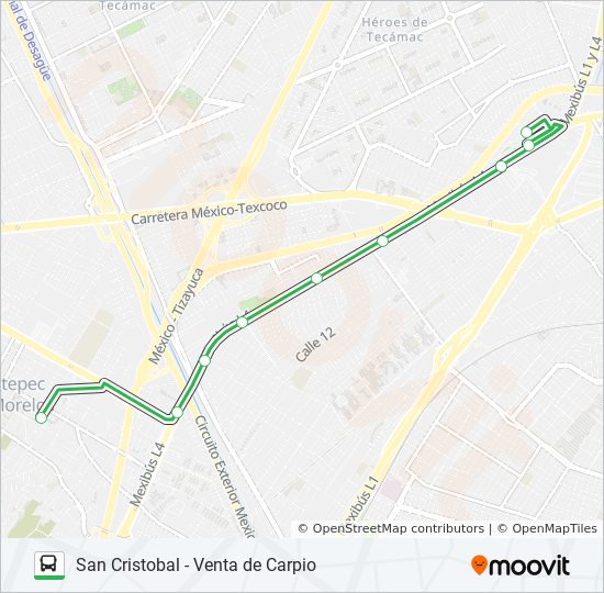 Mapa de SAN CRISTOBAL - VENTA DE CARPIO de autobús