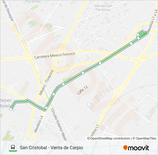 SAN CRISTOBAL - VENTA DE CARPIO Bus Line Map