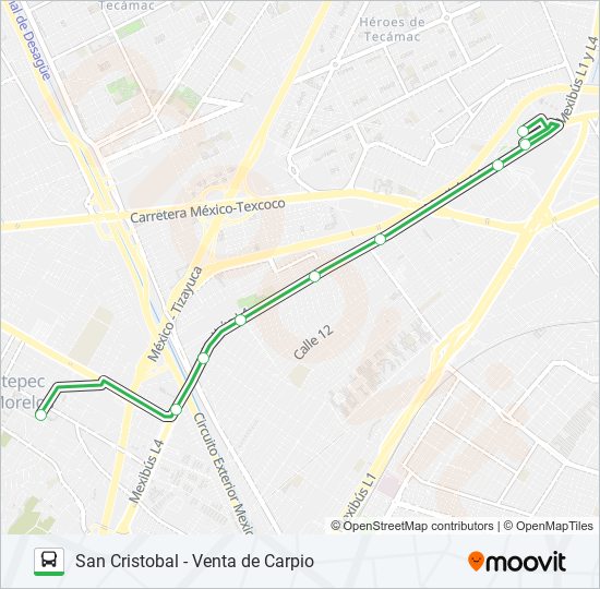 SAN CRISTOBAL - VENTA DE CARPIO bus Line Map