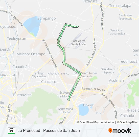 Mapa de LA PRORIEDAD - PASEOS DE SAN JUAN de autobús