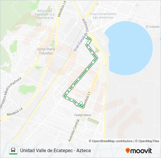 UNIDAD VALLE DE ECATEPEC - AZTECA Bus Line Map