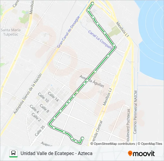 UNIDAD VALLE DE ECATEPEC - AZTECA Bus Line Map