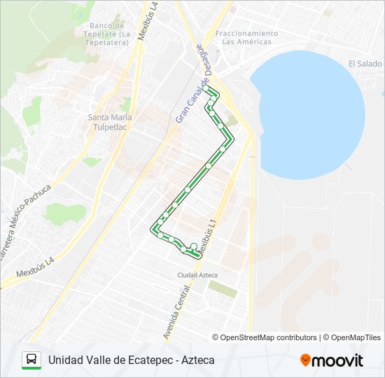 UNIDAD VALLE DE ECATEPEC - AZTECA bus Line Map