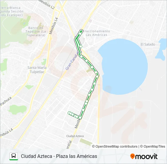 CIUDAD AZTECA - PLAZA LAS AMÉRICAS Bus Line Map