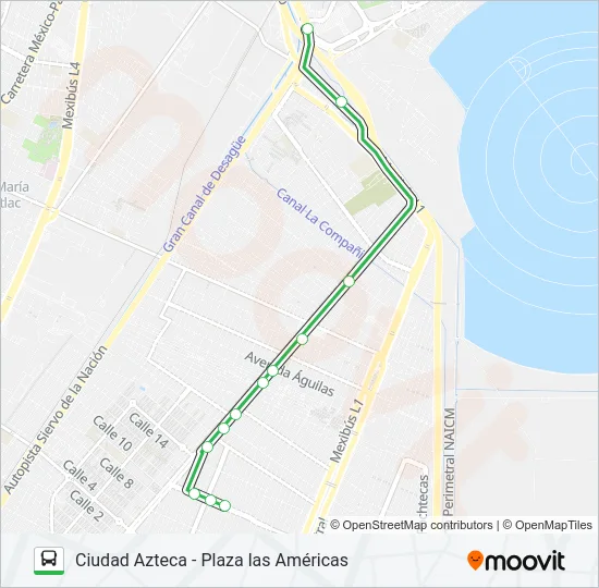 CIUDAD AZTECA - PLAZA LAS AMÉRICAS Bus Line Map
