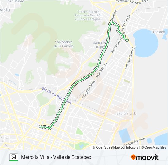 METRO LA VILLA - VALLE DE ECATEPEC bus Line Map