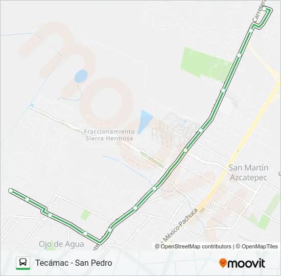 TECÁMAC - SAN PEDRO Bus Line Map